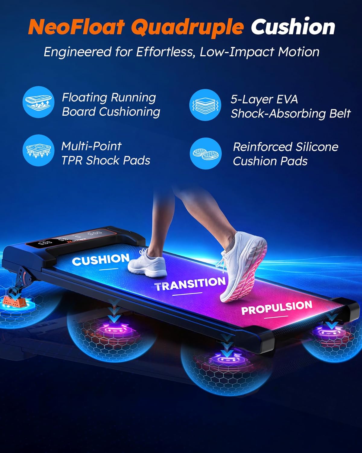Walking Pad Treadmill with Incline 9% & Decline -4%